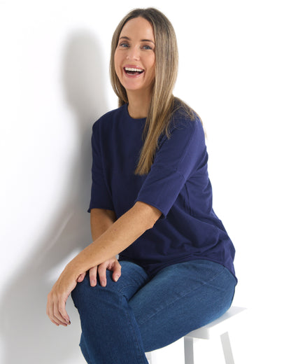 Jarrah Knit Top - Navy
