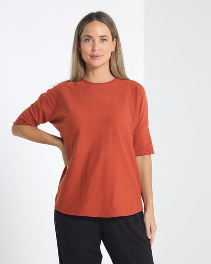 Jarrah Knit Top - Burnt Orange