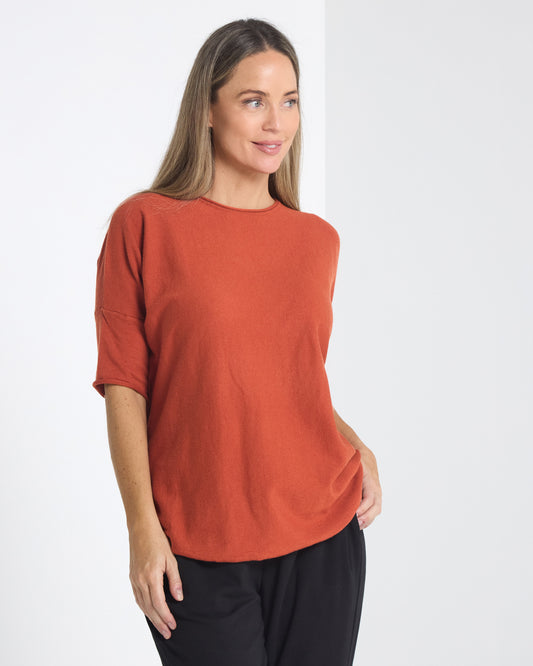 Jarrah Knit Top - Burnt Orange