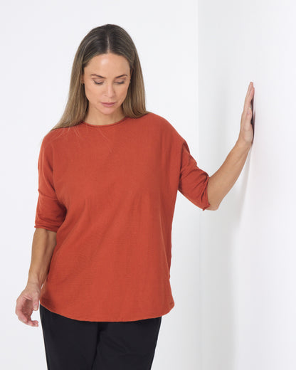 Jarrah Knit Top - Burnt Orange