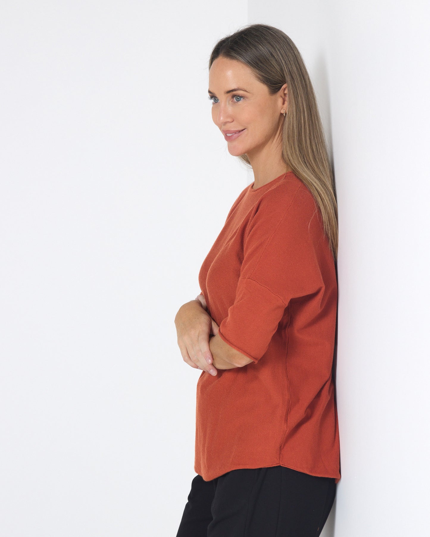 Jarrah Knit Top - Burnt Orange