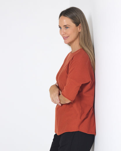 Jarrah Knit Top - Burnt Orange