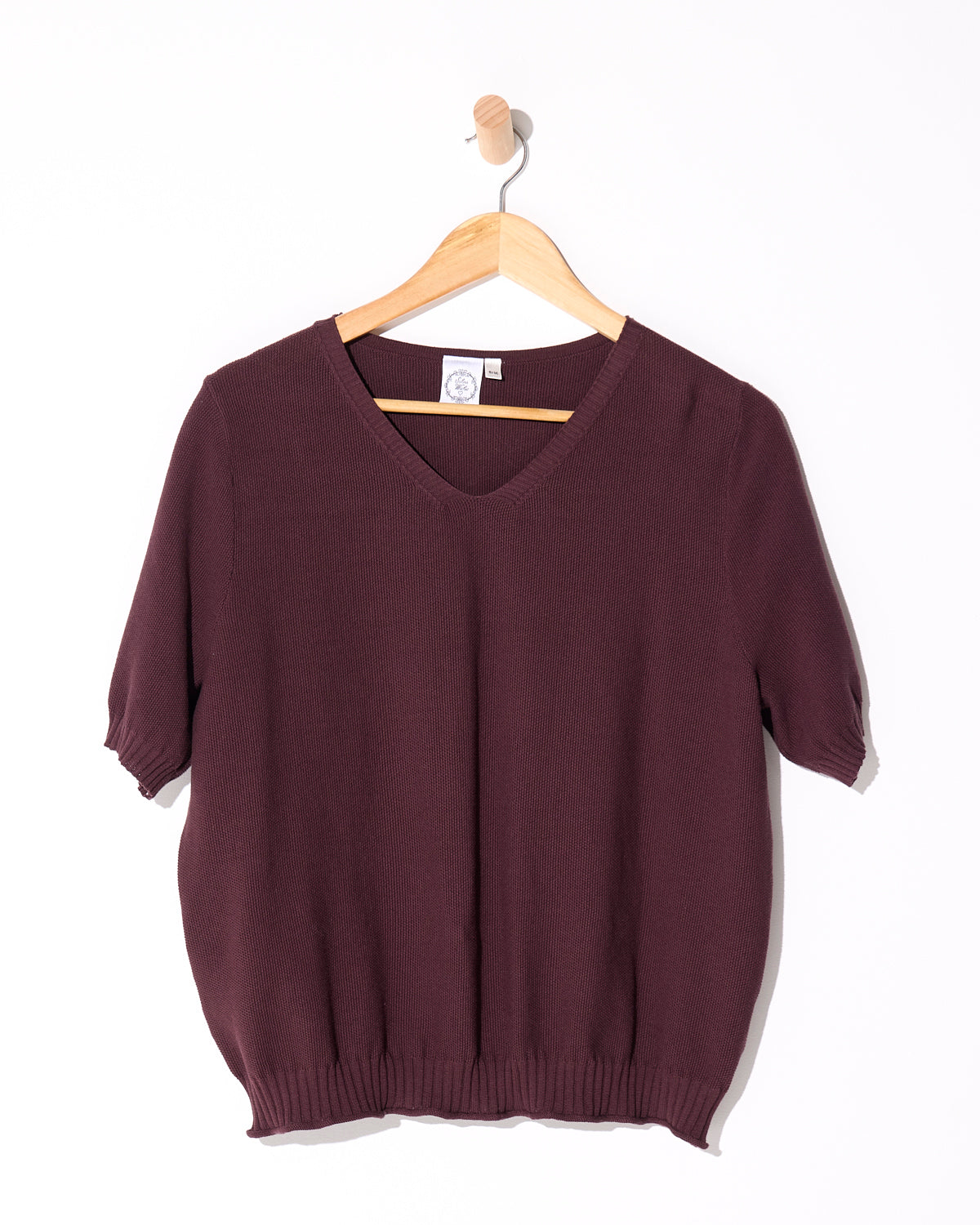 Rachel Cotton Knit Top - Plum