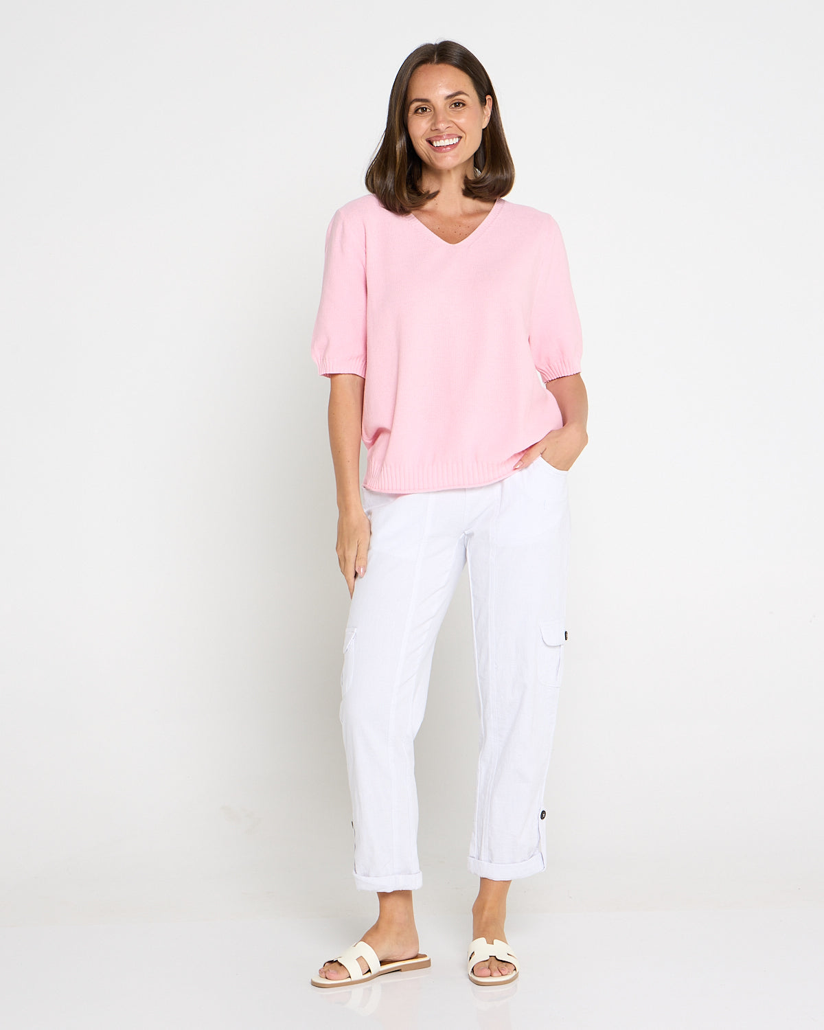 Rachel Cotton Knit Top - Pink