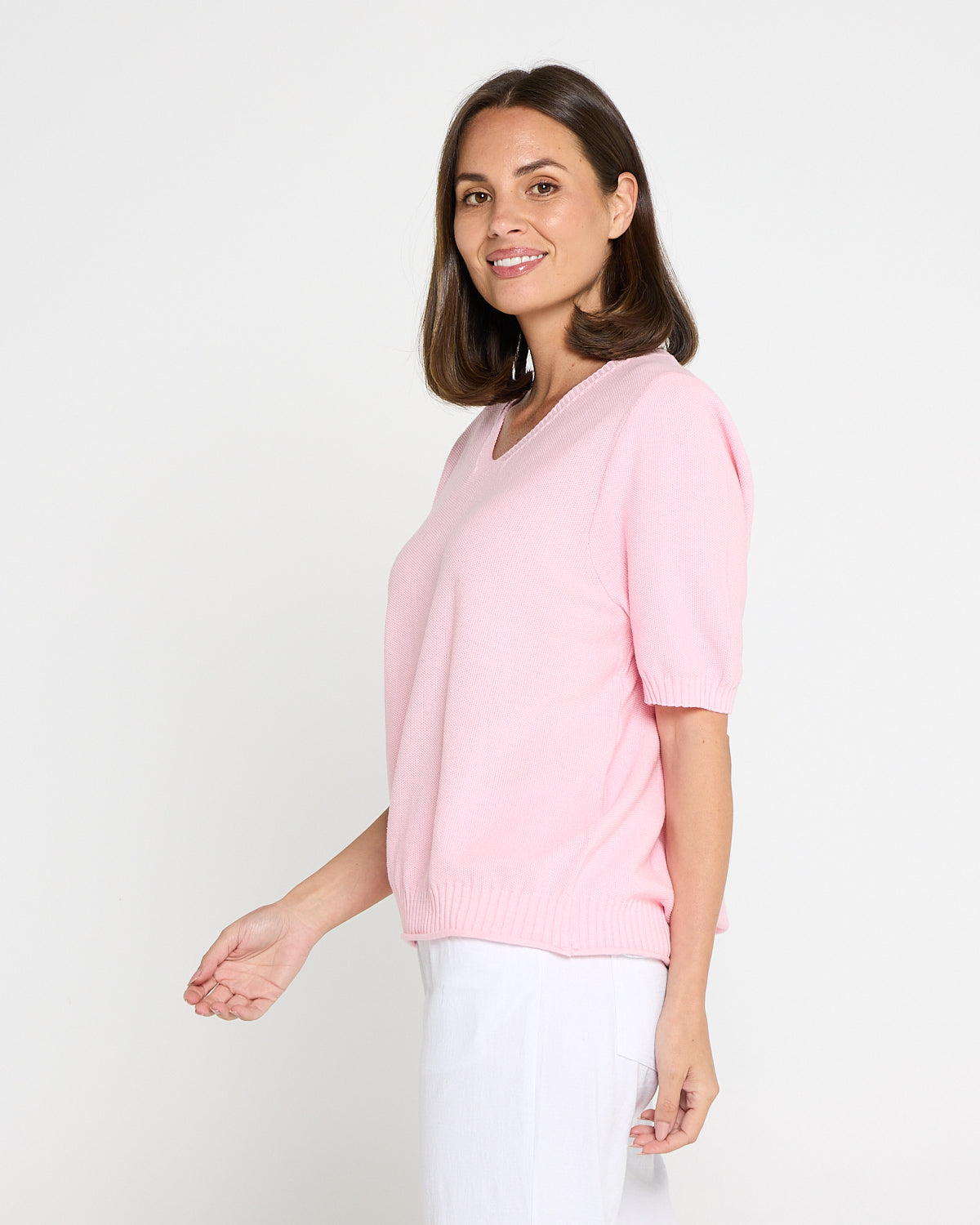 Rachel Cotton Knit Top - Pink