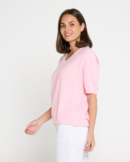 Rachel Cotton Knit Top - Pink