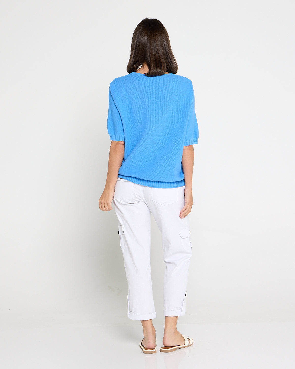 Issy Linen Blend Cargo Pants - White