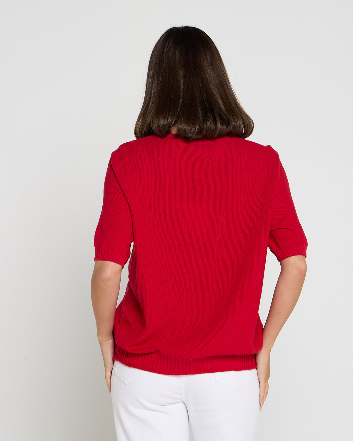 Rachel Cotton Knit Top - Red