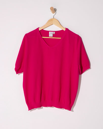 Rachel Cotton Knit Top - Fuchsia