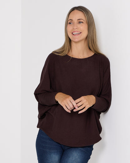 Georgie Knit Top - Choc