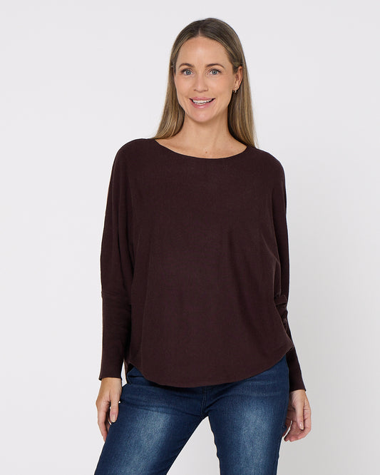 Georgie Knit Top - Choc