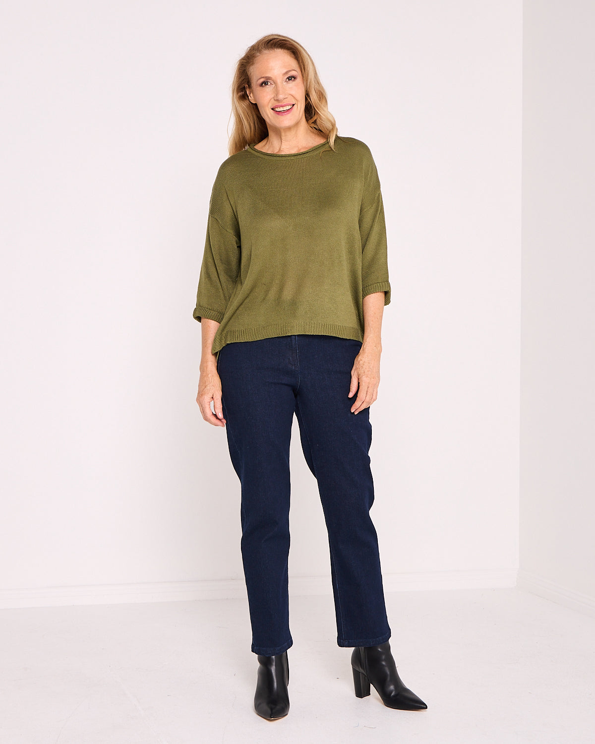 Byron Cotton Knit Top - Khaki