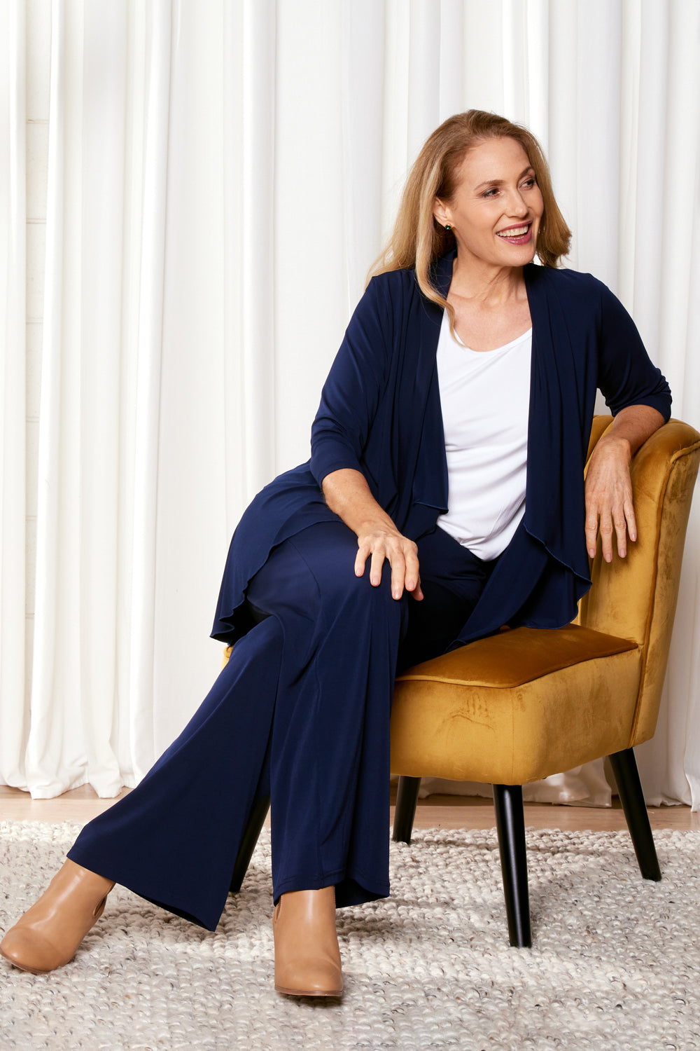 Kamala Wide Leg Pants - Navy  Australian Made Basics – TULIO Fashion