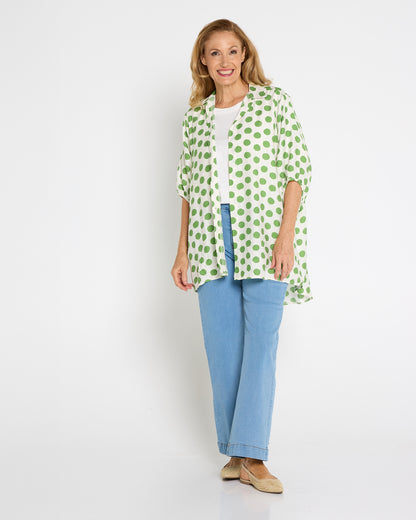 Kara Comfort Shirt - Green Spot