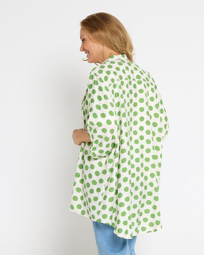 Kara Comfort Shirt - Green Spot