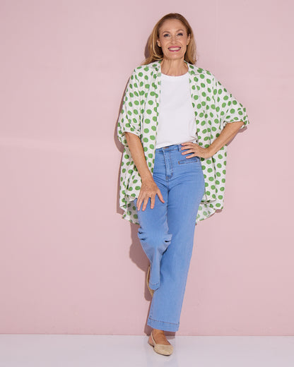 Kara Comfort Shirt - Green Spot