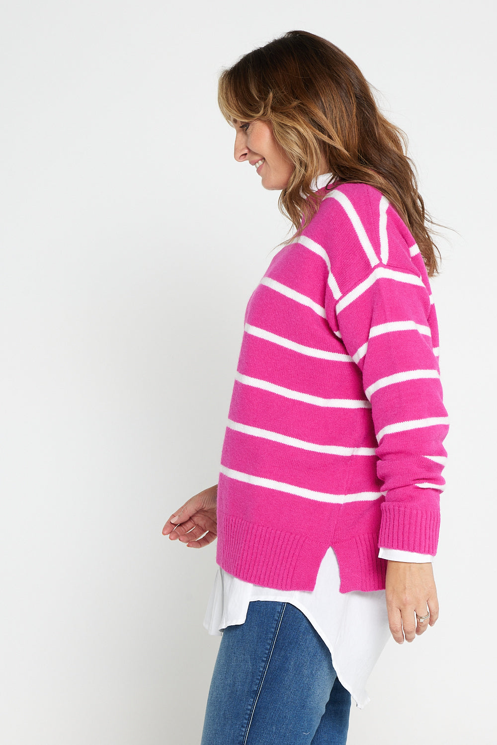 Kate Knit Jumper - Pink Stripe