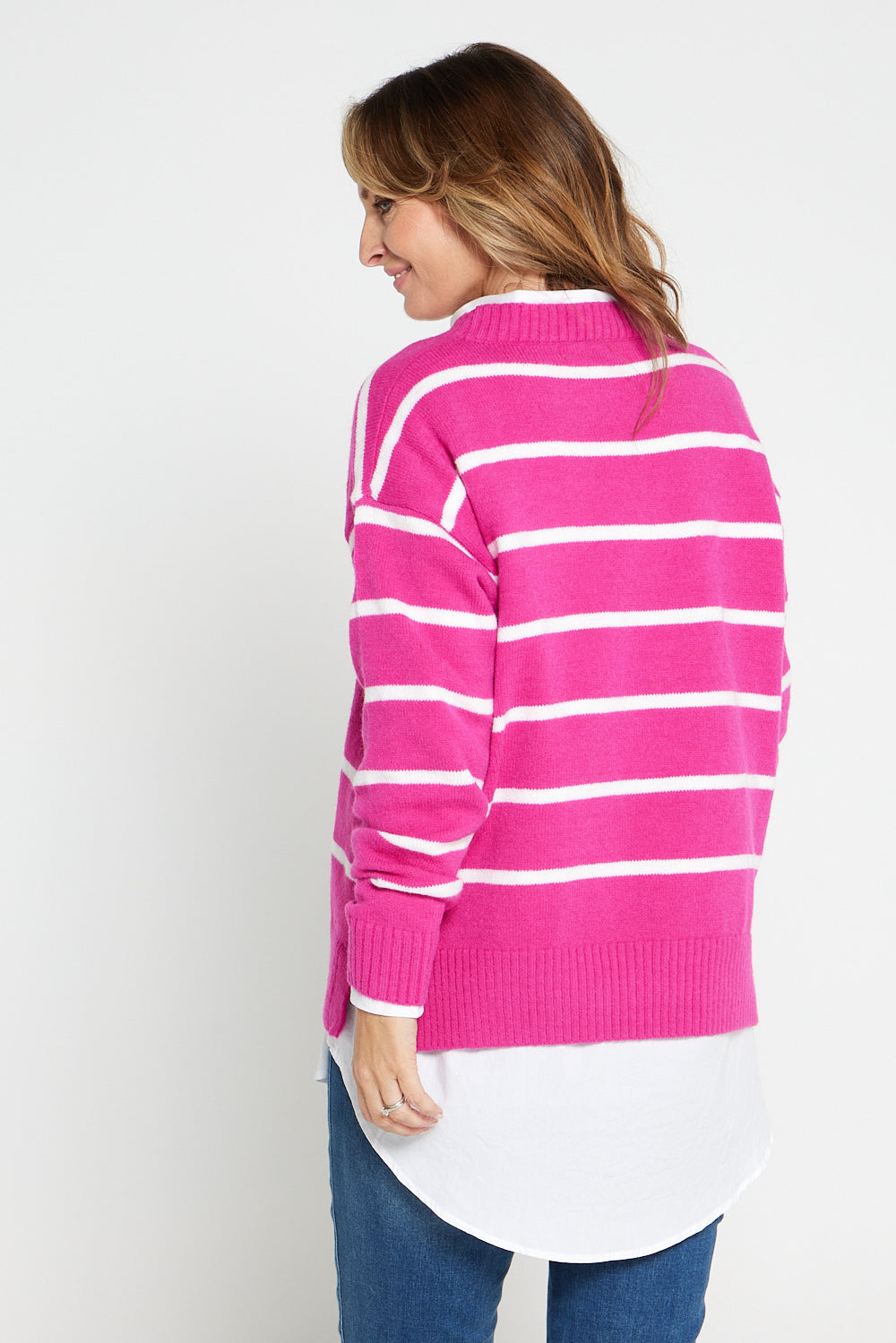 Kate Knit Jumper - Pink Stripe