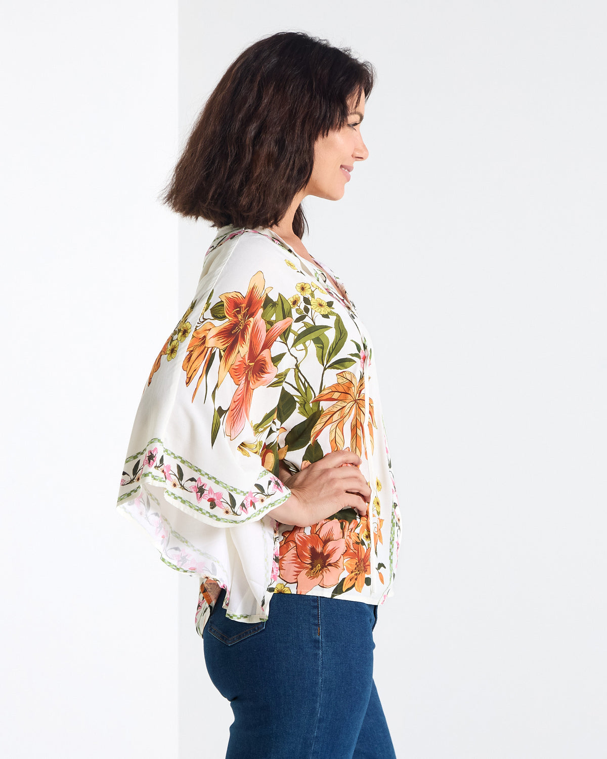 Katrina Flutter Sleeve Top - Boho Floral
