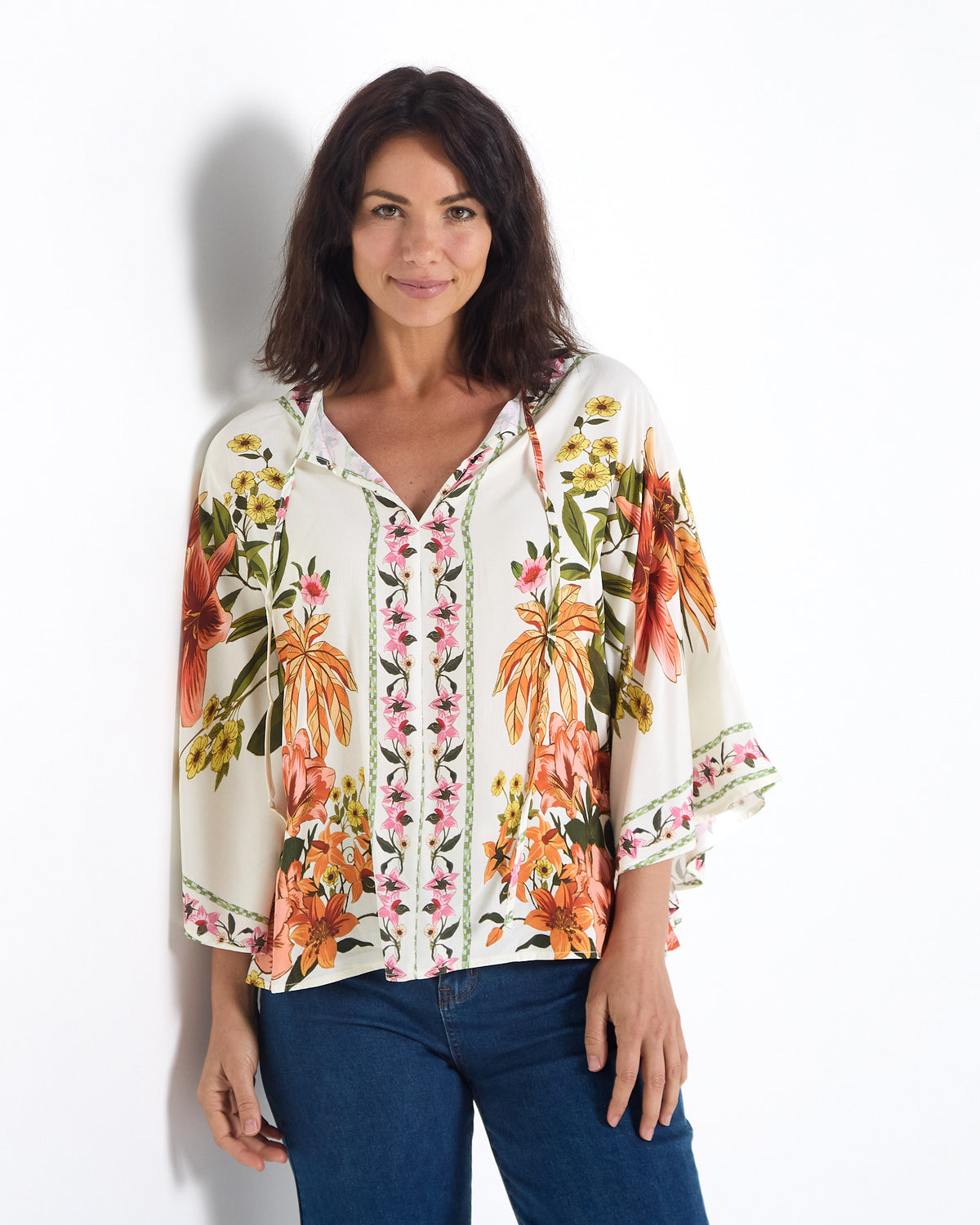 Katrina Flutter Sleeve Top - Boho Floral