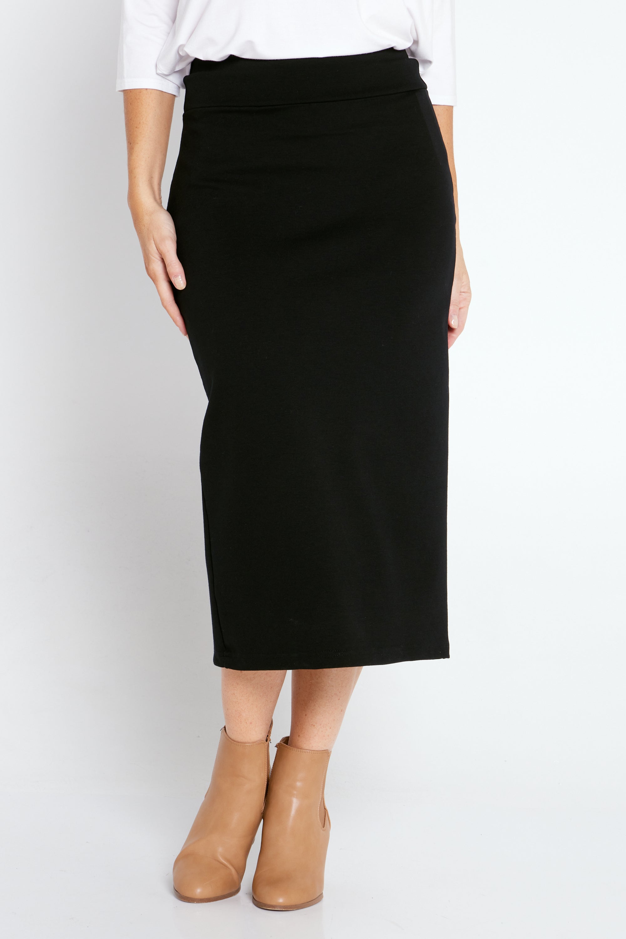 Kennedy Midi Pencil Skirt - Black | Australian Made Women's Workwear ...