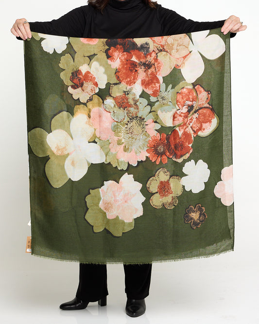 Laramie Scarf - Forest Green Floral