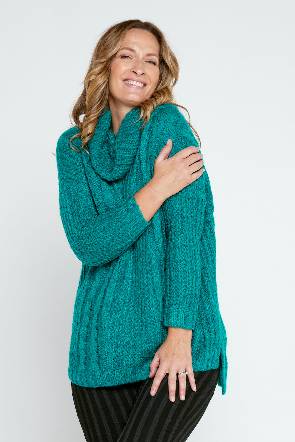 Kim Cable Cowl Knit - Teal