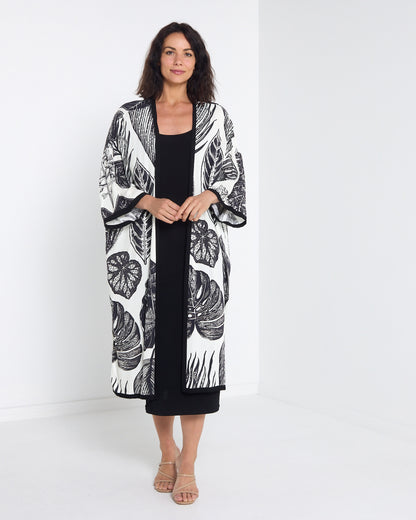 Banbury Kimono Jacket - Beige & Black