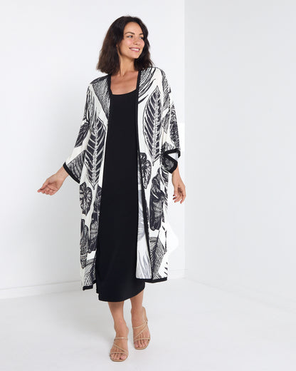 Banbury Kimono Jacket - Beige & Black