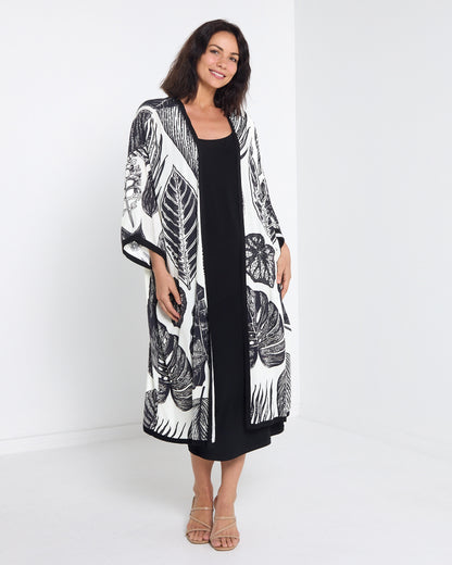 Banbury Kimono Jacket - Beige & Black