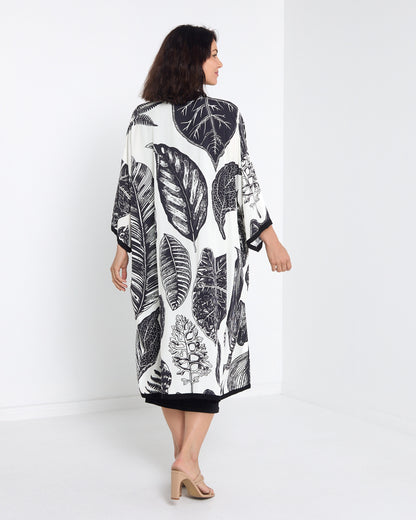 Banbury Kimono Jacket - Beige & Black
