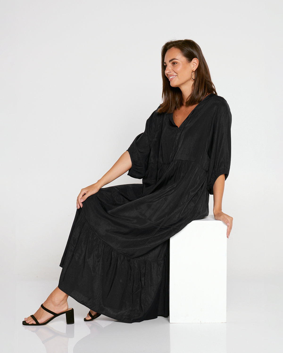 Kinsley Cotton Blend Dress - Black