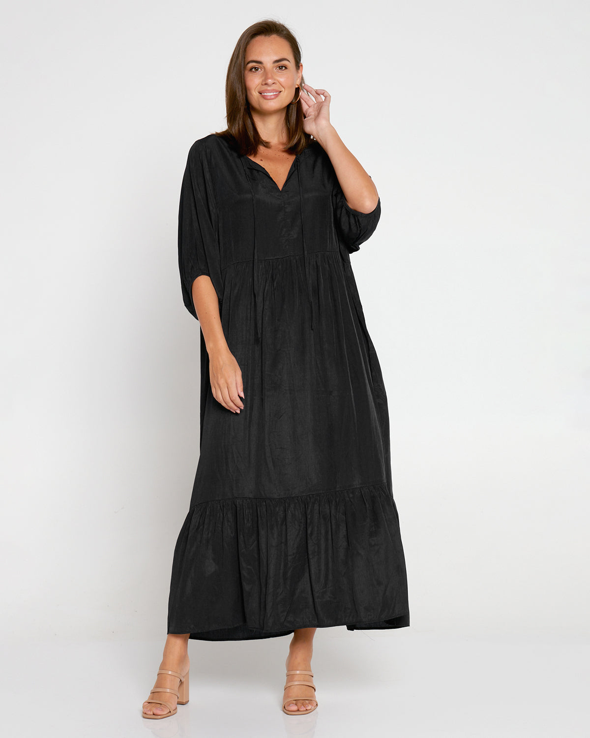 Kinsley Cotton Blend Dress - Black