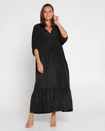 Kinsley Cotton Blend Dress - Black