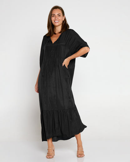 Kinsley Cotton Blend Dress - Black