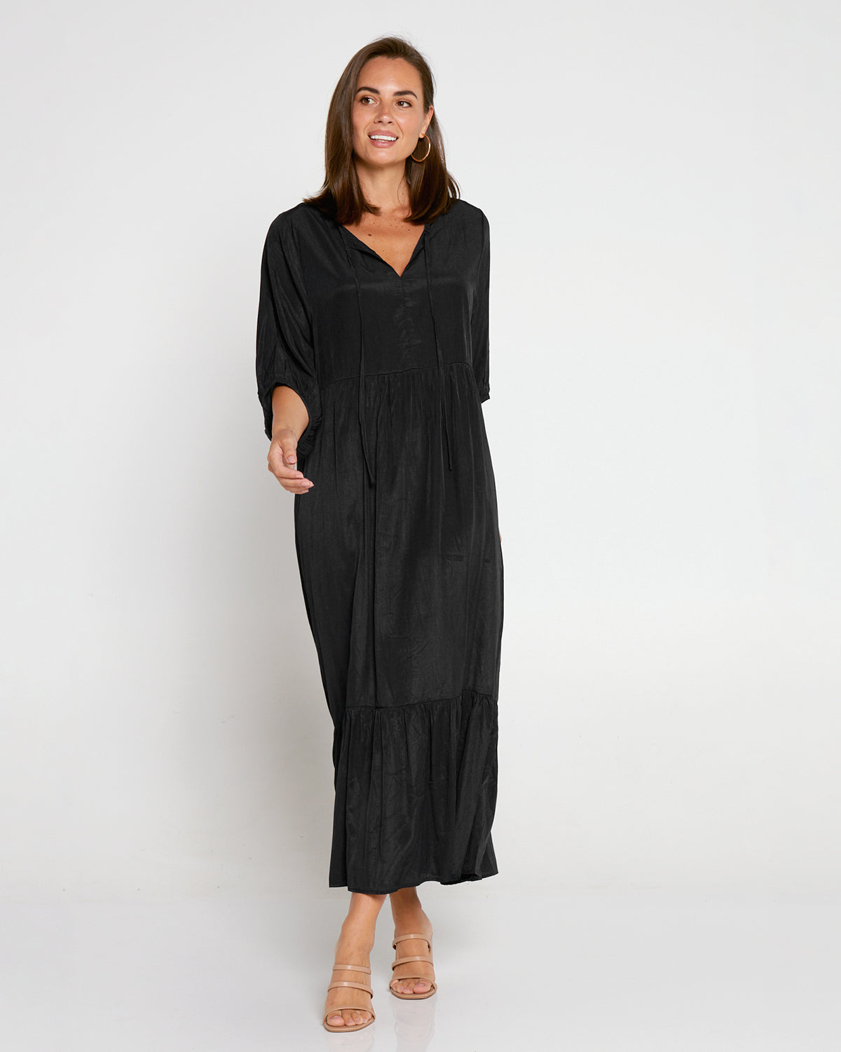 Kinsley Cotton Blend Dress - Black