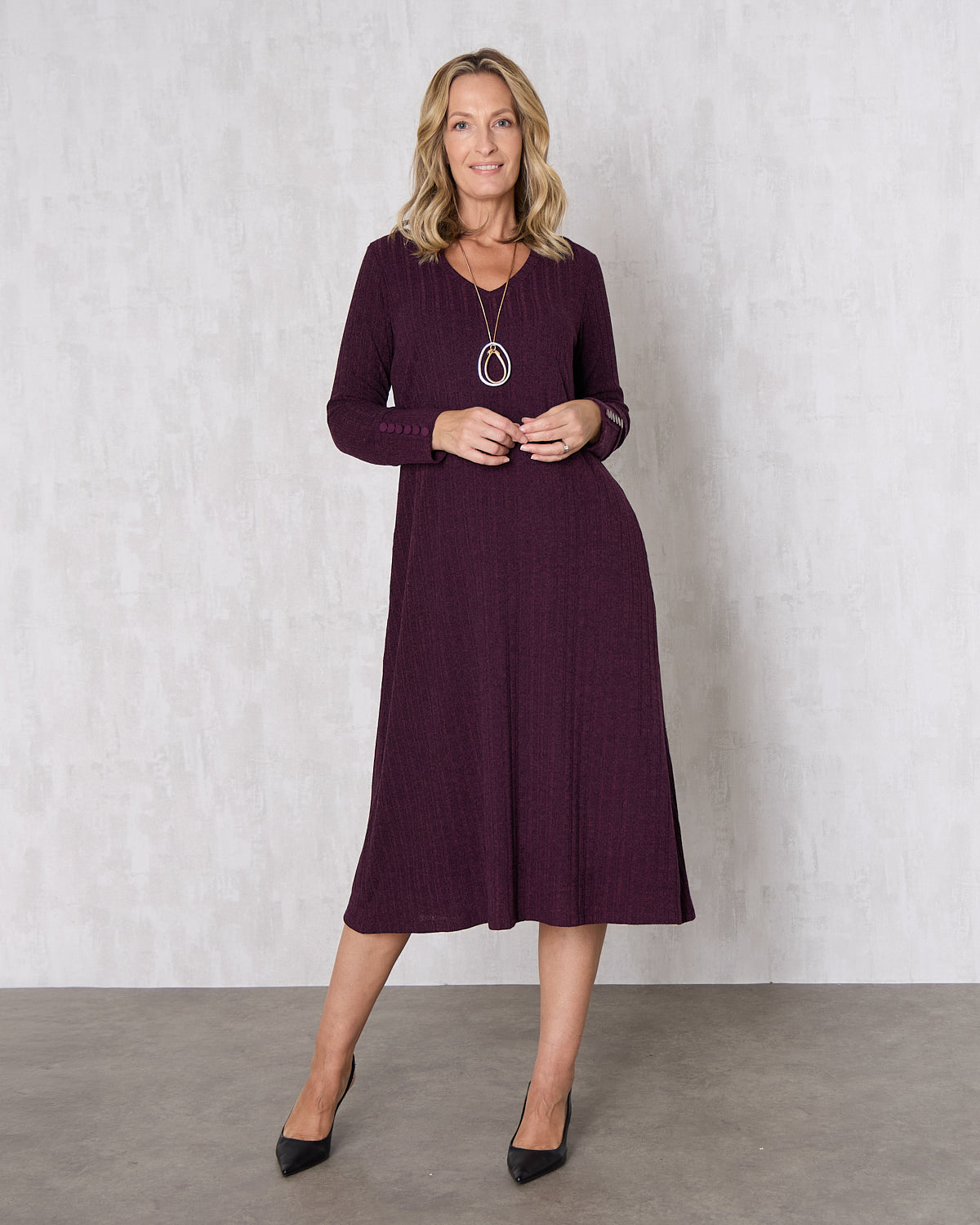 Lucia Dress - Plum Marle