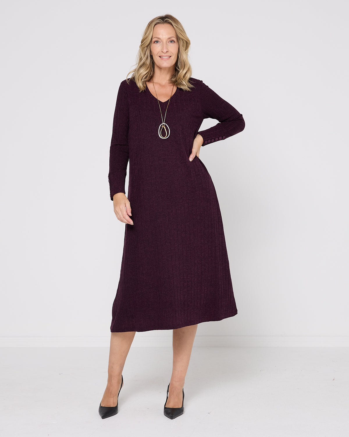 Lucia Dress - Plum Marle