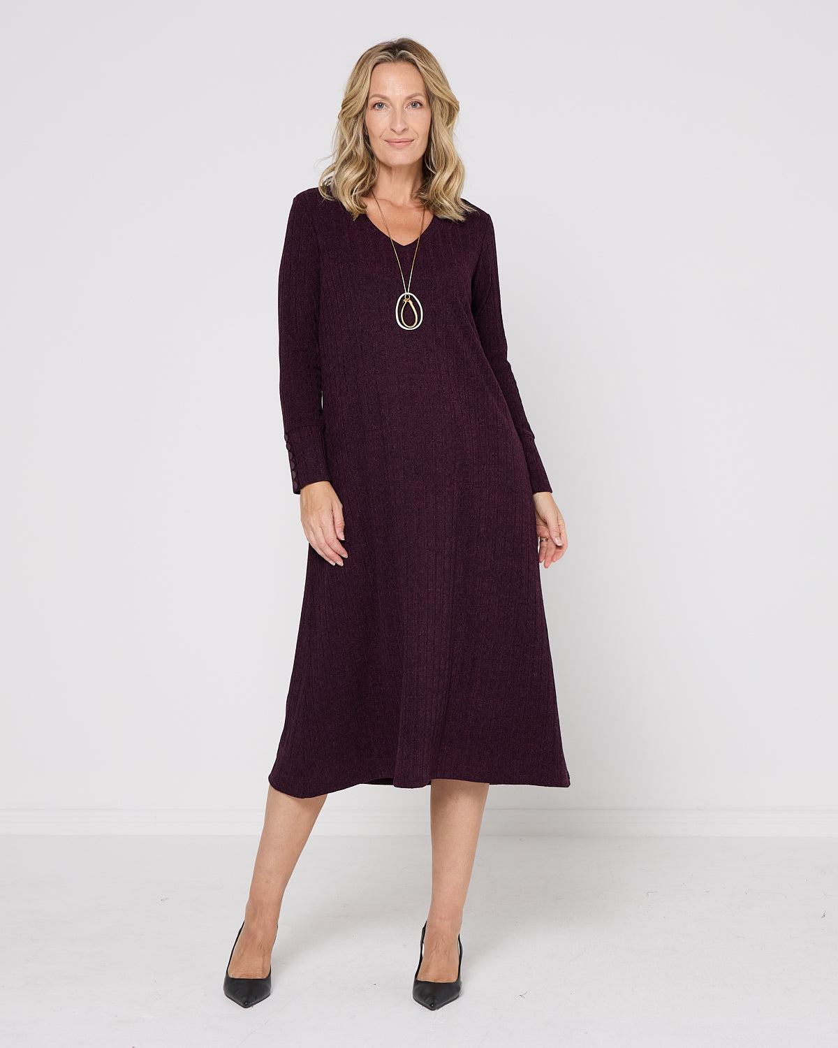 Lucia Dress - Plum Marle