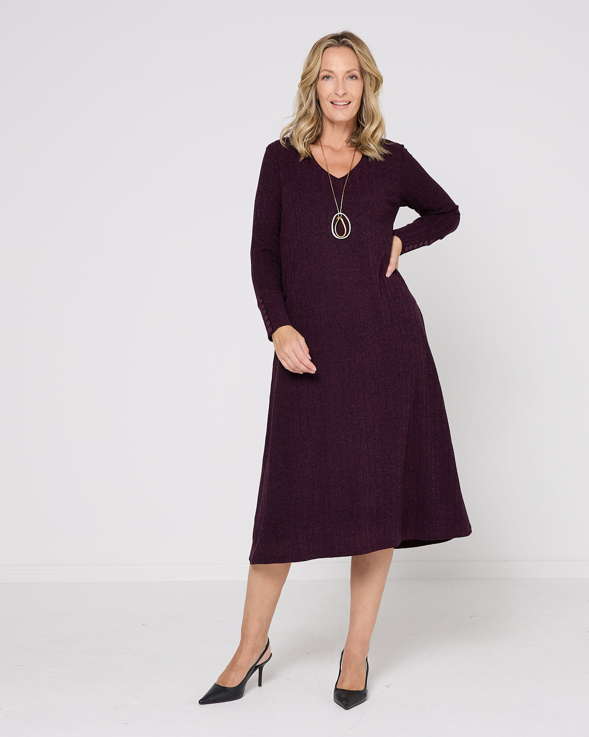 Lucia Dress - Plum Marle