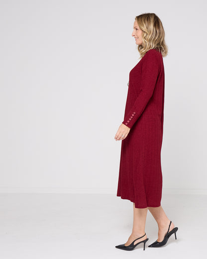 Lucia Dress - Burgundy Marle
