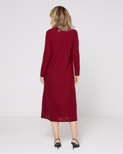 Lucia Dress - Burgundy Marle