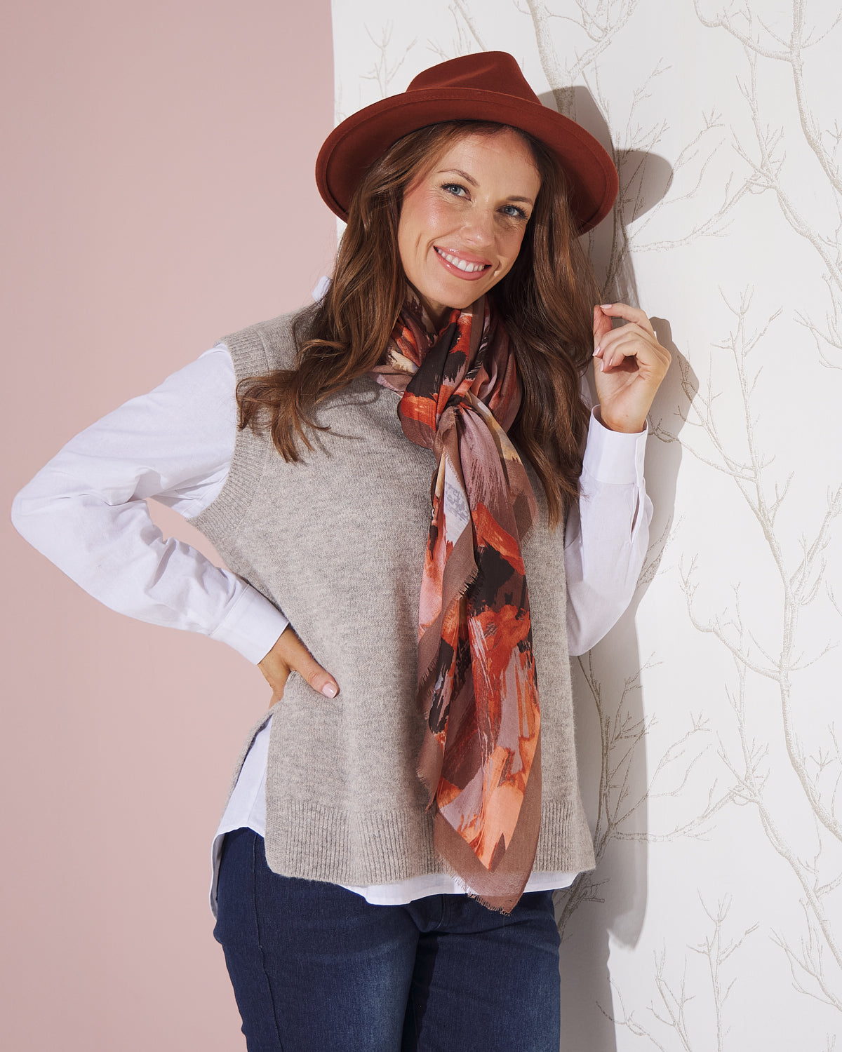 Laramie Scarf - Brown Terracotta