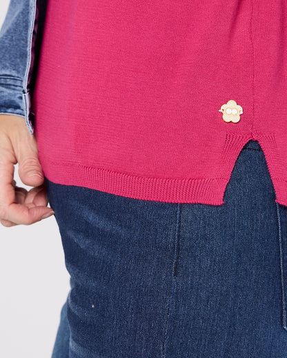 Avery Cotton Knit Tee - Pink