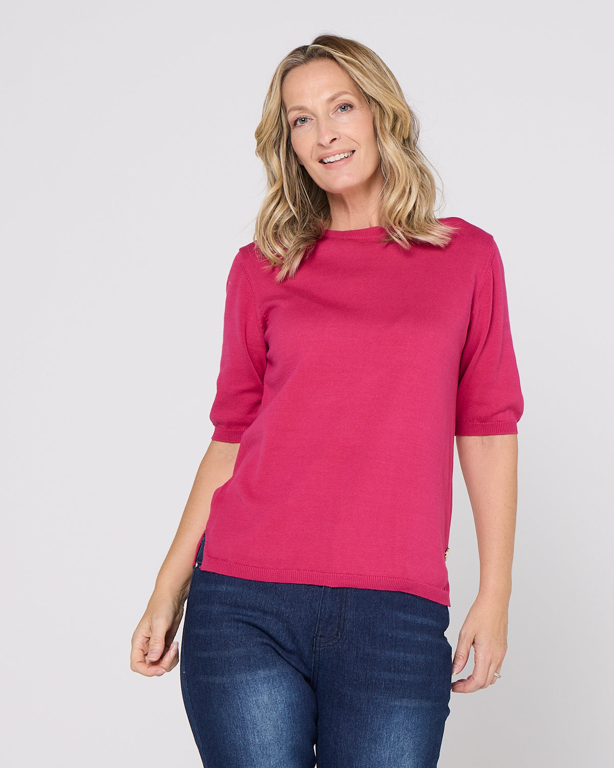 Avery Cotton Knit Tee - Pink