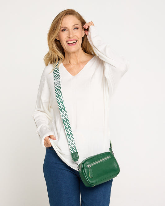 Bristol Leather Cross Body Bag - Green