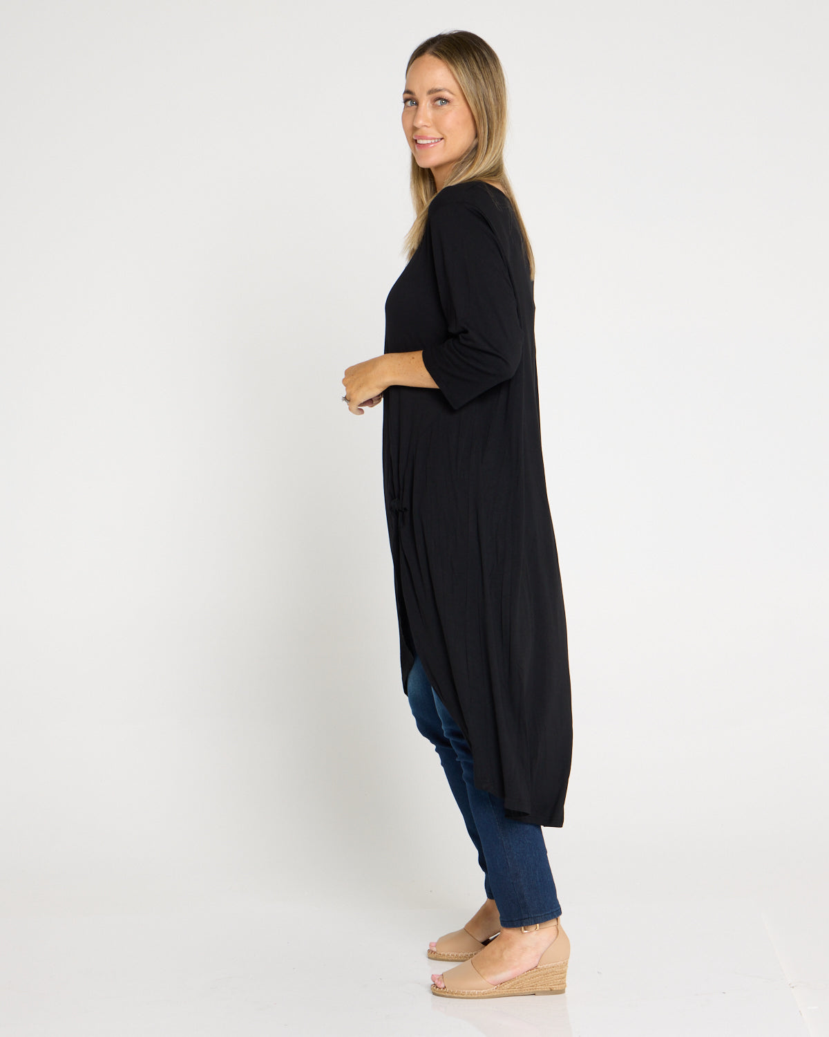 Ayana Smooth Tunic Top - Black