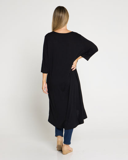 Ayana Smooth Tunic Top - Black