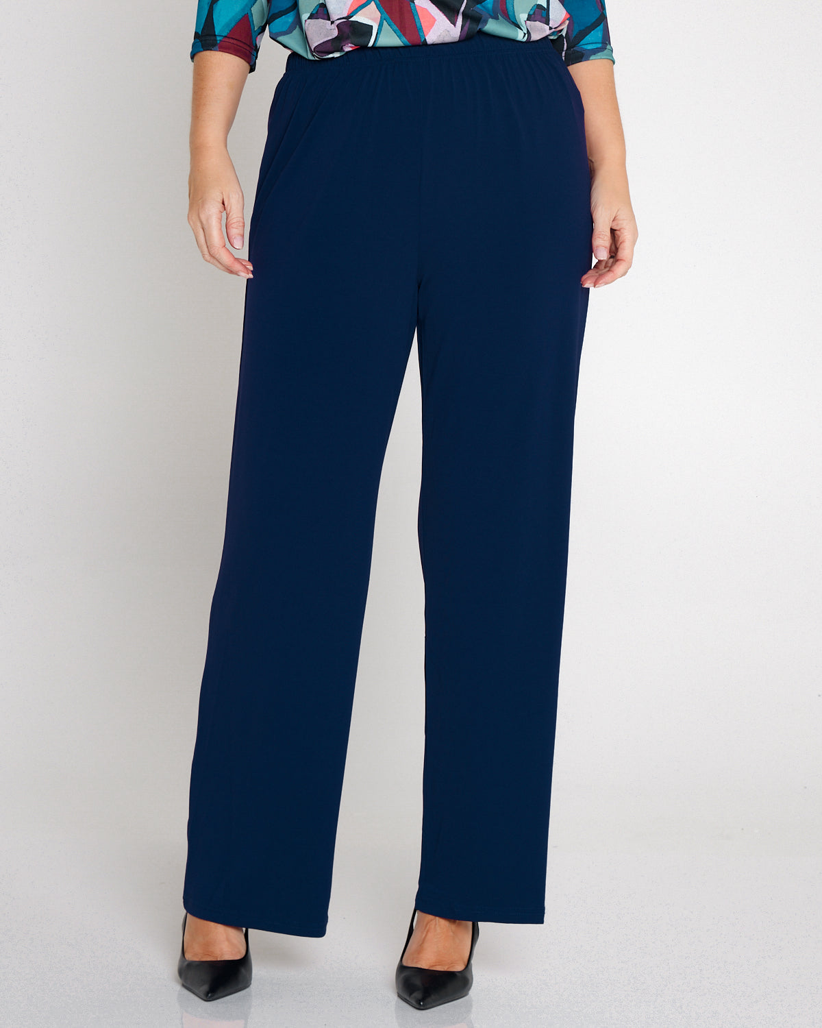Krista Wide Leg Pants - Navy