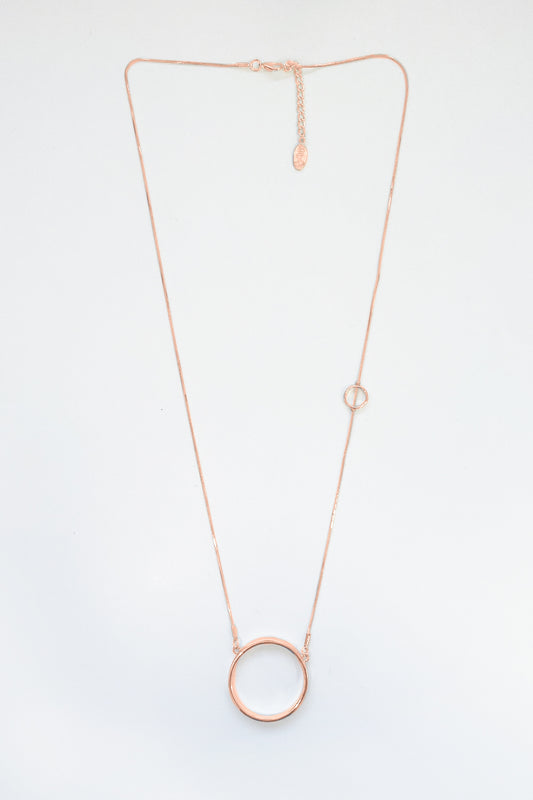 Aura Circle Necklace - Rose Gold
